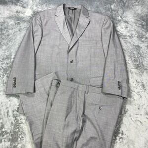 JOS A BANK Traveler Mens Gray Sharkskin Wool Suit 46 S Jacket Blazer 40x27 Pants